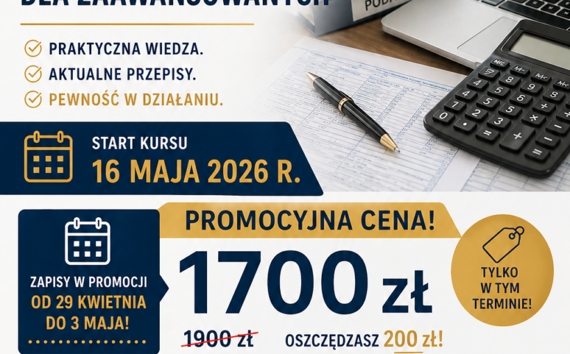 KURS PŁACE dla ZAAWANSOWANYCH - Zapisz się już dziś !
