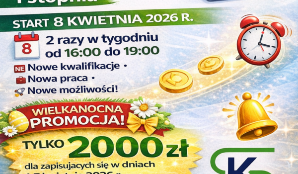 Ostatni dzwonek - kurs I stopnia online od 8 kwietnia 2026 r. ZAPISZ SIĘ już dziś !!!!